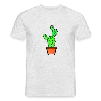 Watercolor Cactus - Men's T-Shirt - heather grey - Front - AI Model Male 178 dark (178cm)