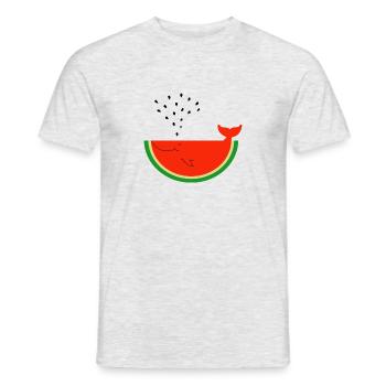 Baleine de pastèque - T-shirt homme - gris chiné - Devant - AI Model Male 178 dark (178cm)
