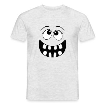 Gesicht - Männer T-Shirt - Grau meliert - Vorne - AI Model Male 178 dark (178cm)