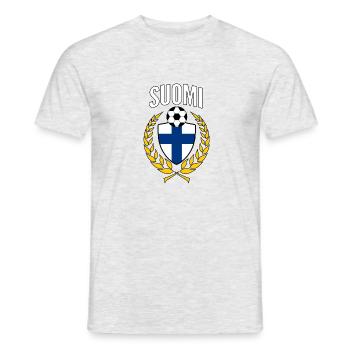 Finland - Suomi football jersey design 2018 - Men's T-Shirt - heather grey - Front - AI Model Male 178 dark (178cm)