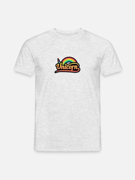 Einhorn Geschenk - Männer T-Shirt - Grau meliert
