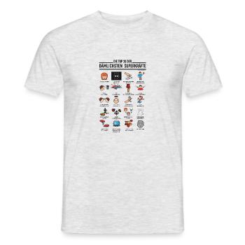 Top 20 cadeaux super pouvoirs stupides - T-shirt homme - gris chiné - Devant - AI Model Male 178 dark (178cm)