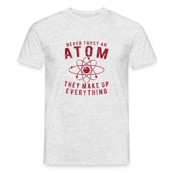 atom - Men's T-Shirt - heather grey - Front - AI Model Male 178 dark (178cm)