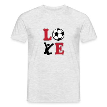 Love Fußball Football - Männer T-Shirt - Grau meliert - Vorne - AI Model Male 178 dark (178cm)
