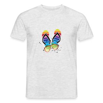 Summer Vibes Flip Flops Glasses - Men's T-Shirt - heather grey - Front - AI Model Male 178 dark (178cm)