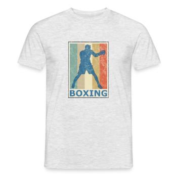 Retro Vintage Style Boxen Boxer Kickboxen - Männer T-Shirt - Grau meliert - Vorne - AI Model Male 178 dark (178cm)