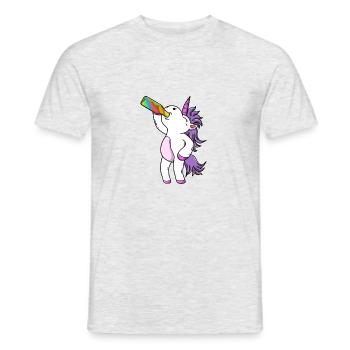 Funny Beer Unicorn Funny Beer Unicorn Party - Men's T-Shirt - heather grey - Front - AI Model Male 178 dark (178cm)