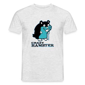 Crazy Hamster - Männer T-Shirt - Grau meliert - Vorne - AI Model Male 178 dark (178cm)