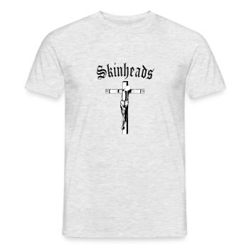 Skinhead Kreuz 1969 Oi Ska Punk Shirt Motiv - Männer T-Shirt - Grau meliert - Vorne - AI Model Male 178 dark (178cm)
