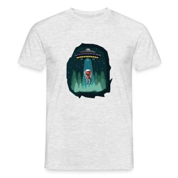 Astronaute de l'espace dinosaure - T-shirt homme - gris chiné - Devant - AI Model Male 178 dark (178cm)