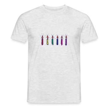 Kerzen Sechs Geburtstagskerzen - Männer T-Shirt - Grau meliert - Vorne - AI Model Male 178 dark (178cm)