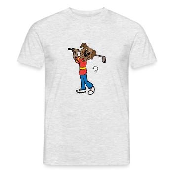 Chien joue au golf - T-shirt homme - gris chiné - Devant - AI Model Male 178 dark (178cm)