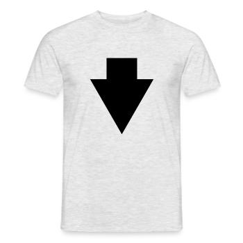 pfeil nach unten arrow down - Männer T-Shirt - Grau meliert - Vorne - AI Model Male 178 dark (178cm)