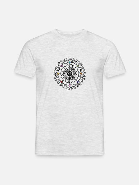 Mandala - Orientalisch Chakren Yoga Kunst Geschenk - Männer T-Shirt - Grau meliert
