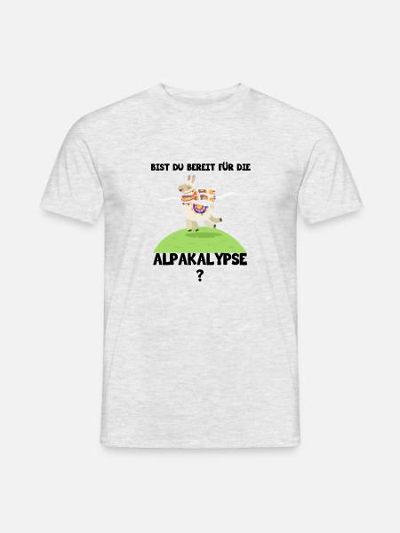 Bist du bereit - Alpaka - Männer T-Shirt - Grau meliert