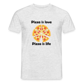 Pizza - Männer T-Shirt - Grau meliert - Vorne - AI Model Male 178 dark (178cm)