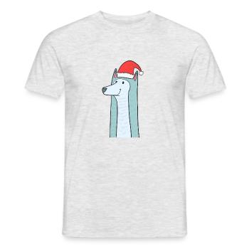 Wolf dog Christmas kids shirt gift - Men's T-Shirt - heather grey - Front - AI Model Male 178 dark (178cm)