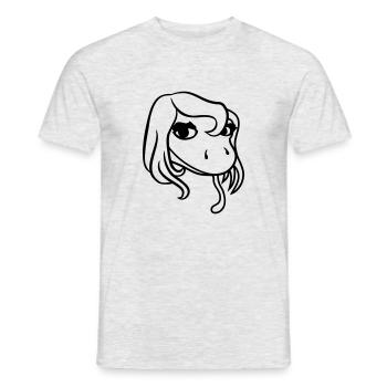 gesicht kopf weiblich frau huebsch girl maedchen s - Männer T-Shirt - Grau meliert - Vorne - AI Model Male 178 dark (178cm)