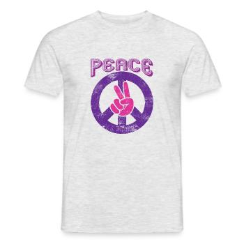 Peace Peace Peace Sign Hand Sign - Men's T-Shirt - heather grey - Front - AI Model Male 178 dark (178cm)