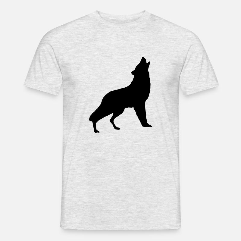 Wolf - Männer T-Shirt - Grau meliert