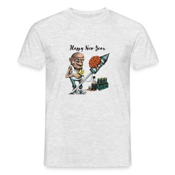 Frohes neues Jahr - Männer T-Shirt - Grau meliert - Vorne - AI Model Male 178 dark (178cm)