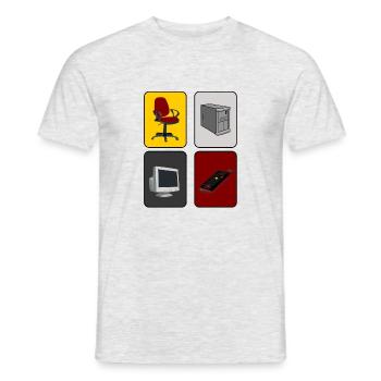 PC gamers - Men's T-Shirt - heather grey - Front - AI Model Male 178 dark (178cm)