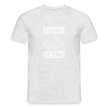 Crime Scene Mord Verbrechen Tatort Kriminalität - Männer T-Shirt - Grau meliert - Vorne - AI Model Male 178 dark (178cm)