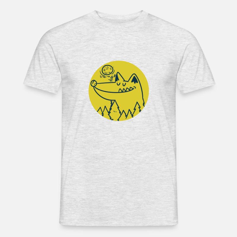 Wolf Cartoon Comic Pack Prey Gift Idea Wild - Men’s T-shirt - heather grey