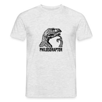 Philosoraptor Velociraptor Dinosaurier Denkerpose - Männer T-Shirt - Grau meliert - Vorne - AI Model Male 178 dark (178cm)
