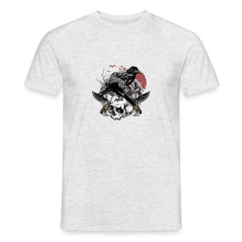 Hugin und Munin nordische Mythology Raben Geschenk - Männer T-Shirt - Grau meliert - Vorne - AI Model Male 178 dark (178cm)