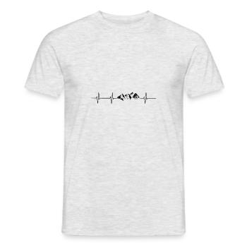 Montagnes de battement de coeur - T-shirt homme - gris chiné - Devant - AI Model Male 178 dark (178cm)