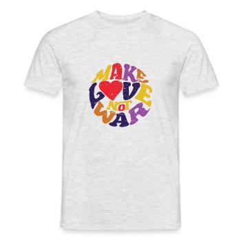 Make Love Not War anti was hippie music festival - Men's T-Shirt - heather grey - Front - AI Model Male 178 dark (178cm)