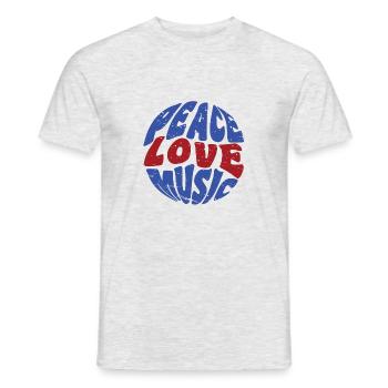 Peace Love Music Hippie Festival Musique - T-shirt homme - gris chiné - Devant - AI Model Male 178 dark (178cm)