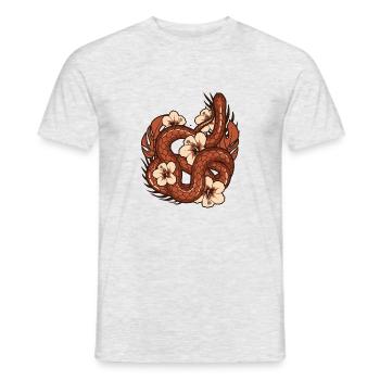 Hibiscus serpent Jungle tropicale - T-shirt homme - gris chiné - Devant - AI Model Male 178 dark (178cm)