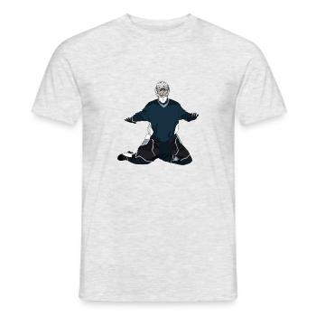 Goalkeeper Floorball Hockey Innebandy - Männer T-Shirt - Grau meliert - Vorne - AI Model Male 178 dark (178cm)