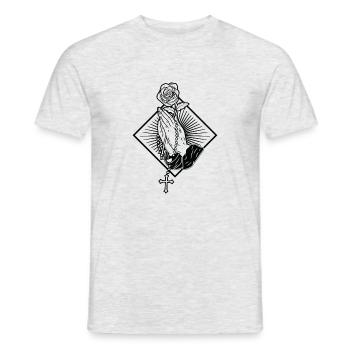 Praying Hands Praying hands with rosary to God - Men's T-Shirt - heather grey - Front - AI Model Male 178 dark (178cm)