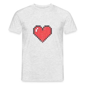 Herz, Liebe - Männer T-Shirt - Grau meliert - Vorne - AI Model Male 178 dark (178cm)