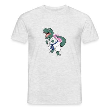 T Rex Karate Arts Martiaux Dino Dinosaure Combattant - T-shirt homme - gris chiné - Devant - AI Model Male 178 dark (178cm)