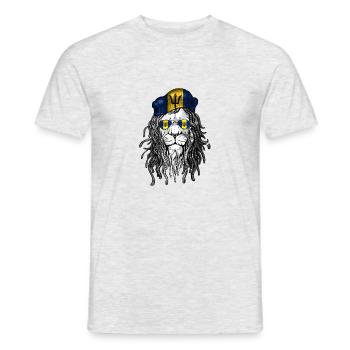 Barbados Shirt Löwe Cool Stolz Flagge T-Shirt - Männer T-Shirt - Grau meliert - Vorne - AI Model Male 178 dark (178cm)