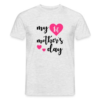 1st Mothers day - Men's T-Shirt - heather grey - Front - AI Model Male 178 dark (178cm)