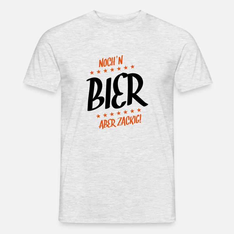 noch ein bier zackig - Männer T-Shirt - Grau meliert