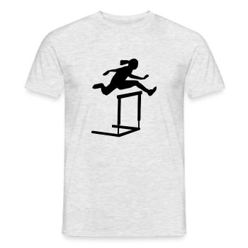Hürdenlauf - Männer T-Shirt - Grau meliert - Vorne - AI Model Male 178 dark (178cm)