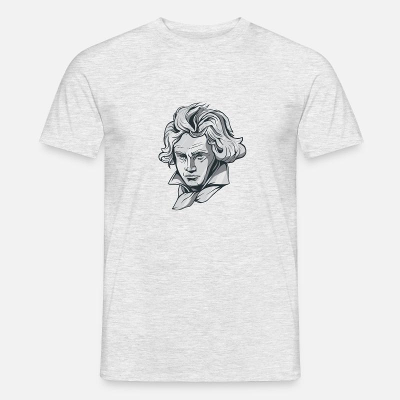 Buste de visage de Beethoven avec le compositeur de Beethoven - T-shirt homme - gris chiné
