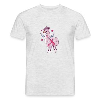 llama valentine's gift idea - Männer T-Shirt - Grau meliert - Vorne - AI Model Male 178 dark (178cm)