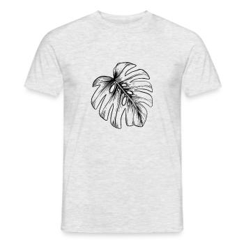 Monstera leaf, botanical shirt for plant lover - Men's T-Shirt - heather grey - Front - AI Model Male 178 dark (178cm)