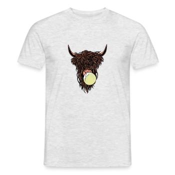 Cool cow with chewing gum - Men's T-Shirt - heather grey - Front - AI Model Male 178 dark (178cm)