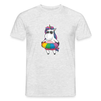 Unicorn is cool and swims - Men's T-Shirt - heather grey - Front - AI Model Male 178 dark (178cm)