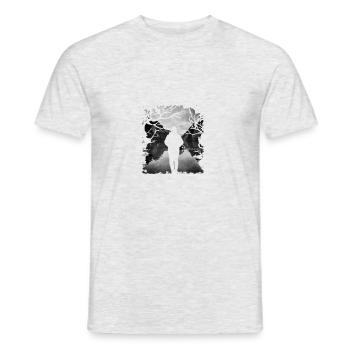 Gehen Sie alleine zum Fluss - Männer T-Shirt - Grau meliert - Vorne - AI Model Male 178 dark (178cm)
