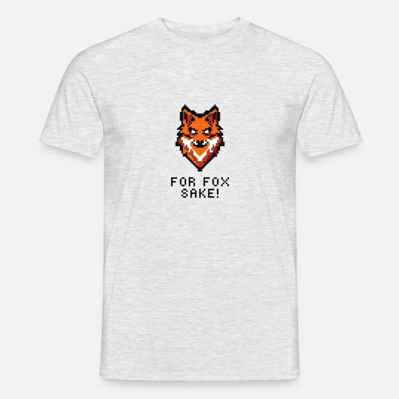 fox pixel art - Männer T-Shirt - Grau meliert