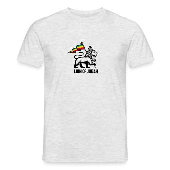 Löwe von Juda., Rasta-Flagge - Männer T-Shirt - Grau meliert - Vorne - AI Model Male 178 dark (178cm)
